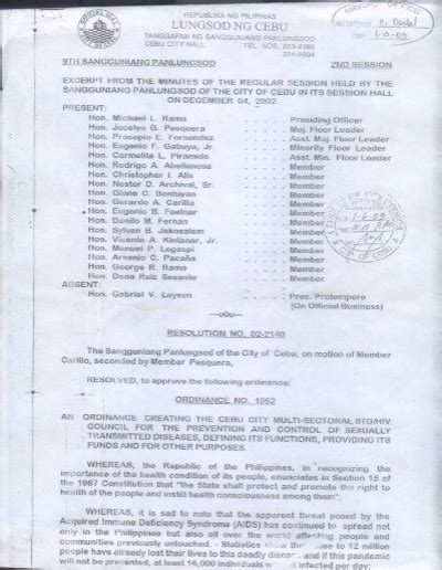 City of Cebu: Resolution No. 02.